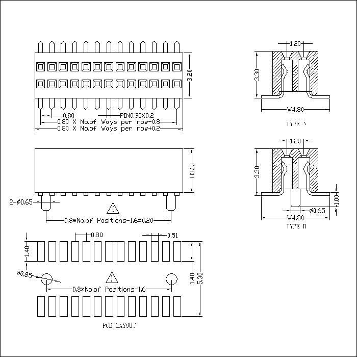 0.8 mm Female Header Dula Row SMT Type FHAM01-XXDXXXX 0.8 mm Female Header Dula Row SMT Type FHAM01-XXDXXXX