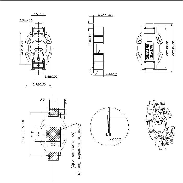 Battery Contacts FOR CR1225C BS-M-SN-X-1225C